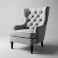 Poltrona relax grigia con schienale alto capitonné 78 x 85 x 108 cm rivestimento in poliestere forma ad ali