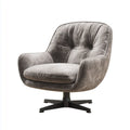 Poltrona girevole in velluto grigio con base a stella in acciaio 82 x 84 x 92 cm