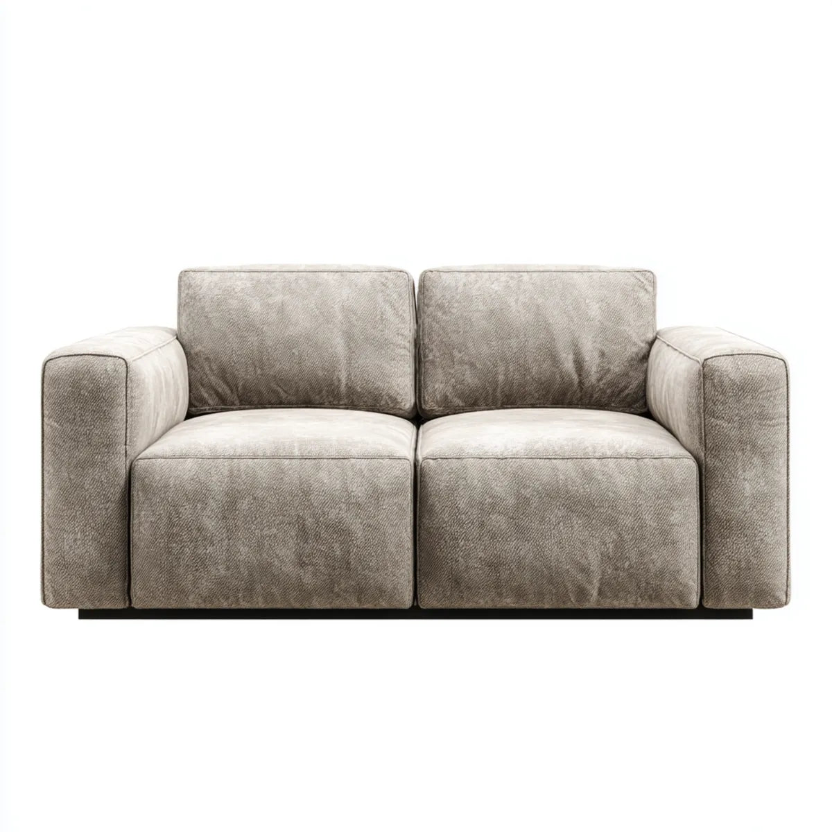 Divano 2 posti grigio tortora in poliestere forma rettangolare 180 x 95 x 85 cm