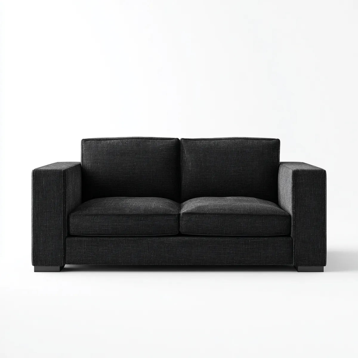 Divano 2 posti nero in poliestere forma rettangolare 160 x 90 x 85 cm