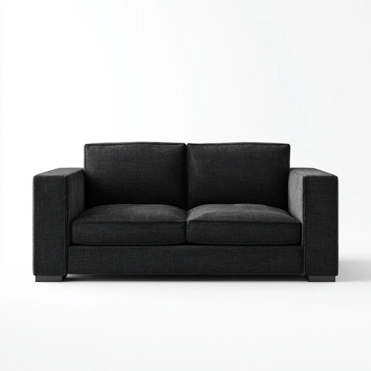Divano 2 posti nero in poliestere forma rettangolare 160 x 90 x 85 cm