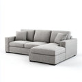 Divano angolare 3 posti grigio chiaro 250 x 160 x 85 cm in poliestere forma a L